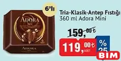 ADORA MİNİ TRİA-KLASİK-ANTEP FISTIĞI 360 ML 6'LI DONDURMA fiyat ve kampanya bilgisi